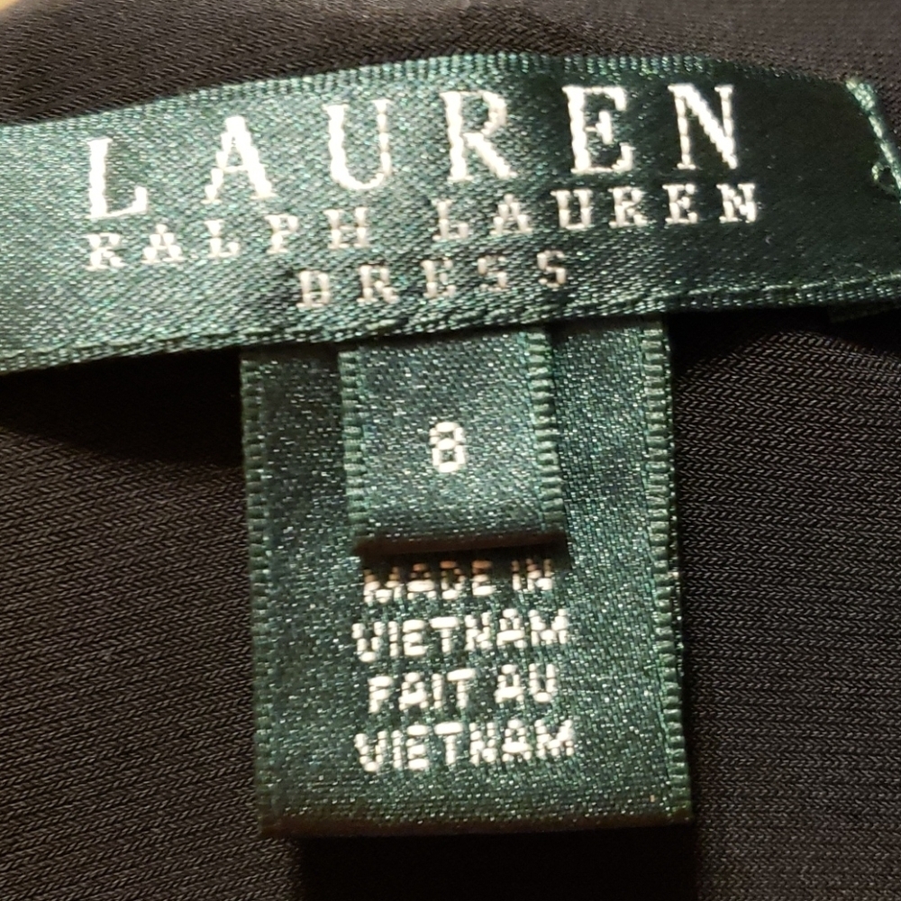 lauren ralph lauren black stretch gathered dress - Picture 5 of 6